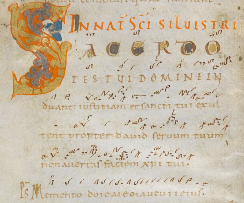 Beginn des Introitus, Handschrift Einsiedeln 121